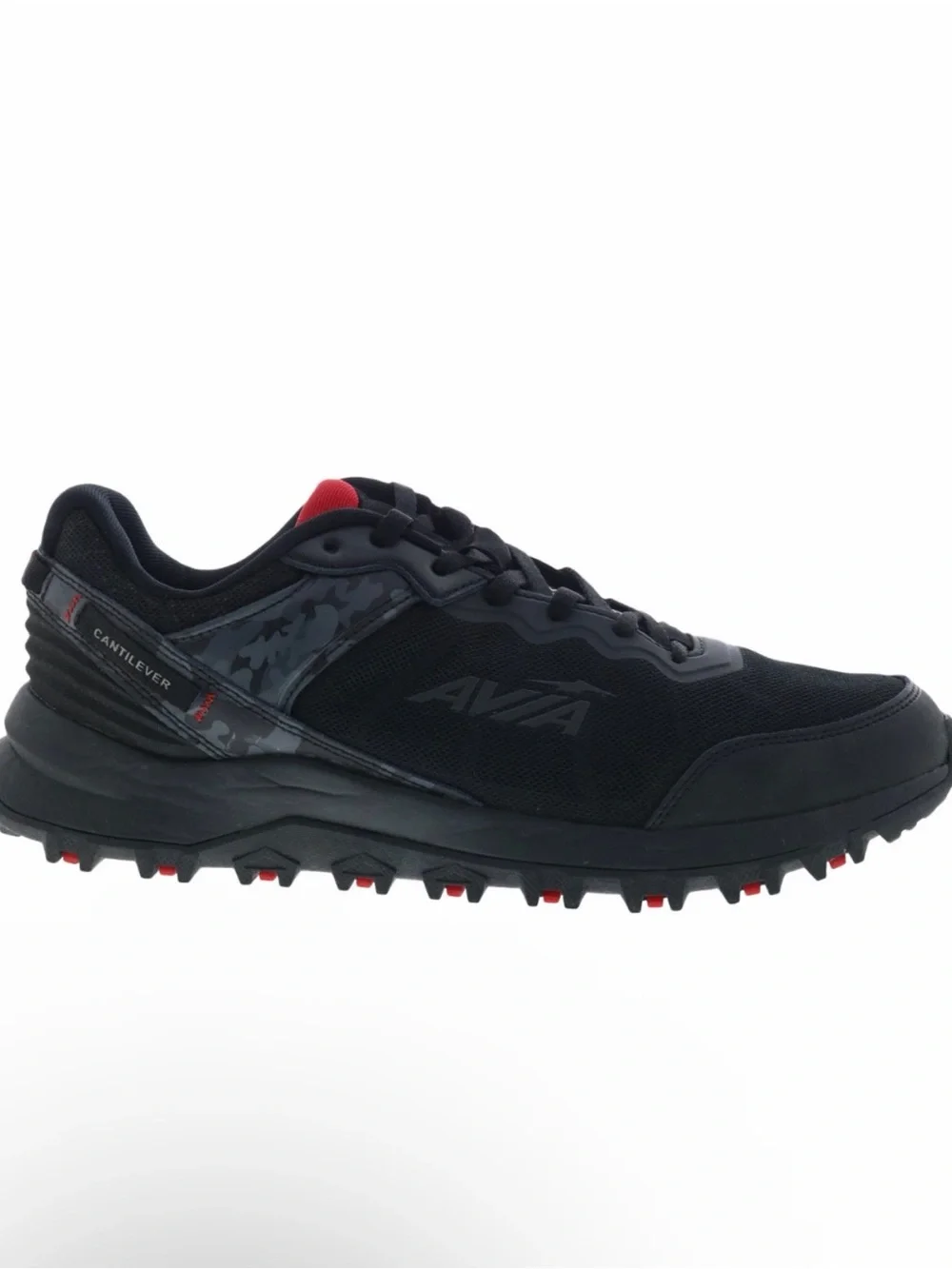 Avia Men's Black Trail Shoe with Red Accents